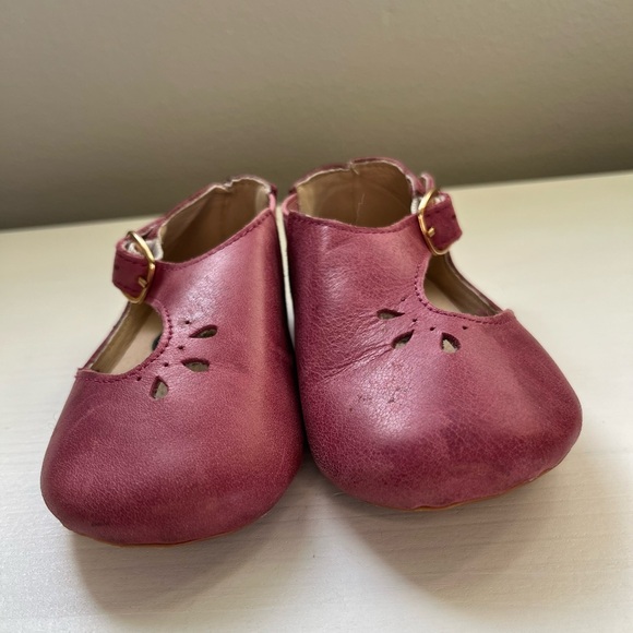 Little Lovebug Isla Sandal Barefoot Premium Leather in Eggplant Purple Size 6 - Picture 3 of 5